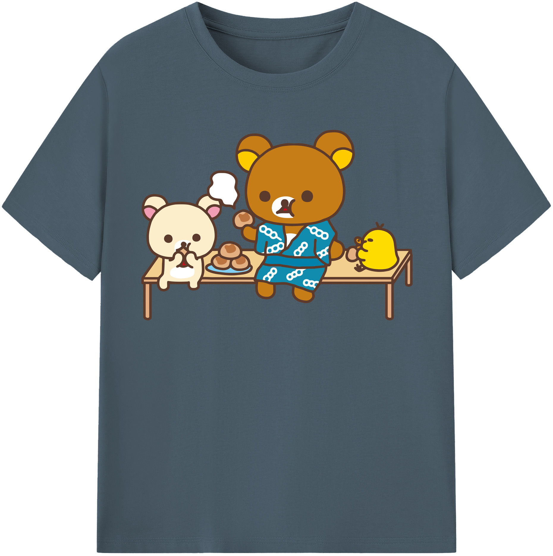 （画像用） リラックマ リラックマ キイロイトリ Rilakkuma Korilakkuma Kiiroitori 綿100％半袖Tシャツ（フロントプリント）